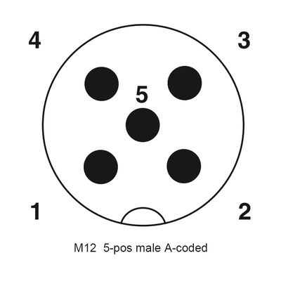 1.5A PA66 M12 A che codifica il tipo maschio Front Panel Mount del PWB di Pin del connettore 5